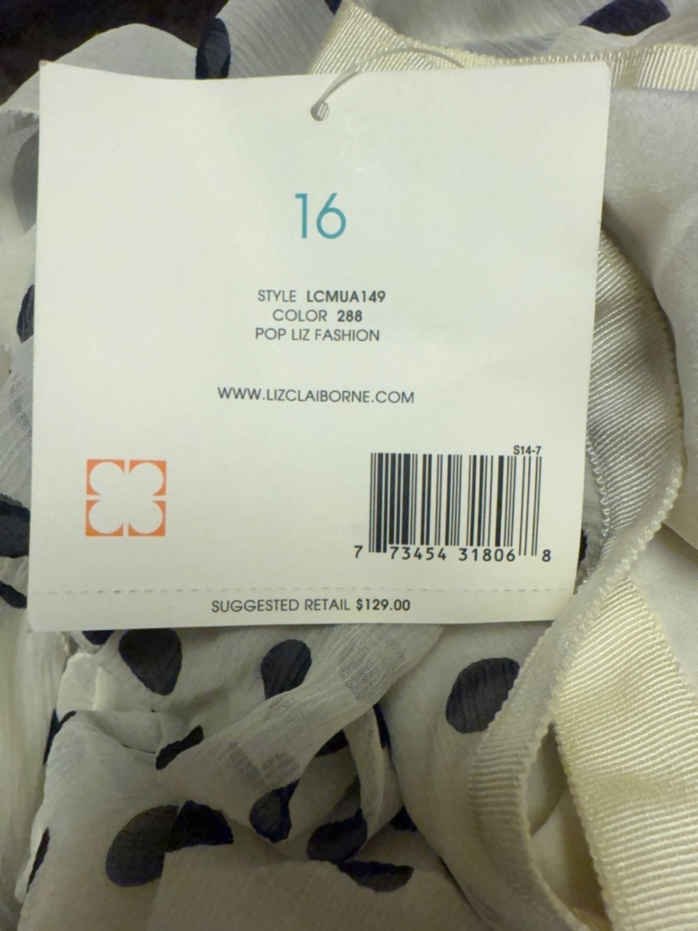 Liz Claiborne NWT White Black Polka Dot Tiered Ruffle Chiffon Skirt - Picture 7 of 7